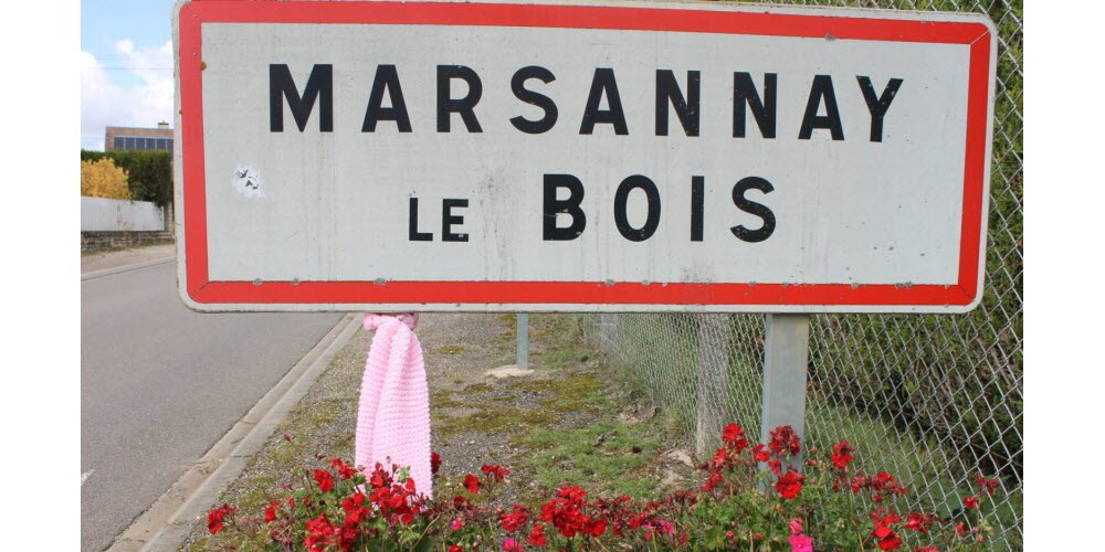 panneau de Marsannay avec écharpe rose