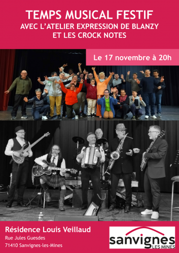 temps musical et festif à la résidence le lundi 17 novembre à 20h