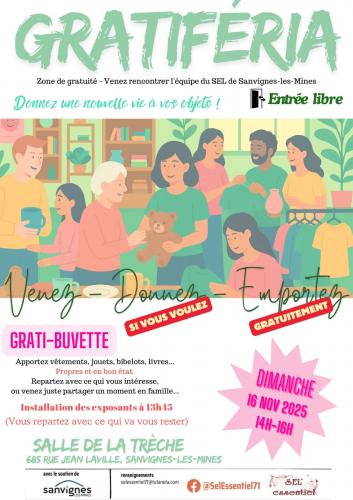 gratiferia dimanche 16 novembre à la trèche
