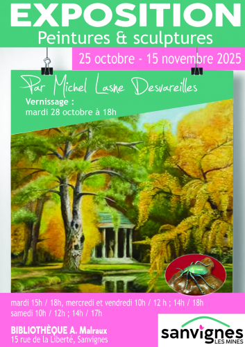 exposition peinture et sculpture à la bibliothèque 25/10 au 15/11
