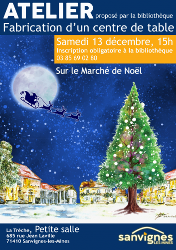 Atelier fabrication de déco par la bibliothèque que le marché de NoEl