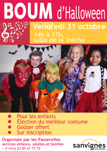BOUM D'Halloween le 31 octobre à la trèche réservée aux enfants
