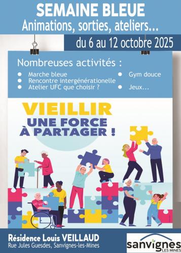 page1 du programme de la semaine bleue du 6 au 10 octobre renseignement à l'espace france services