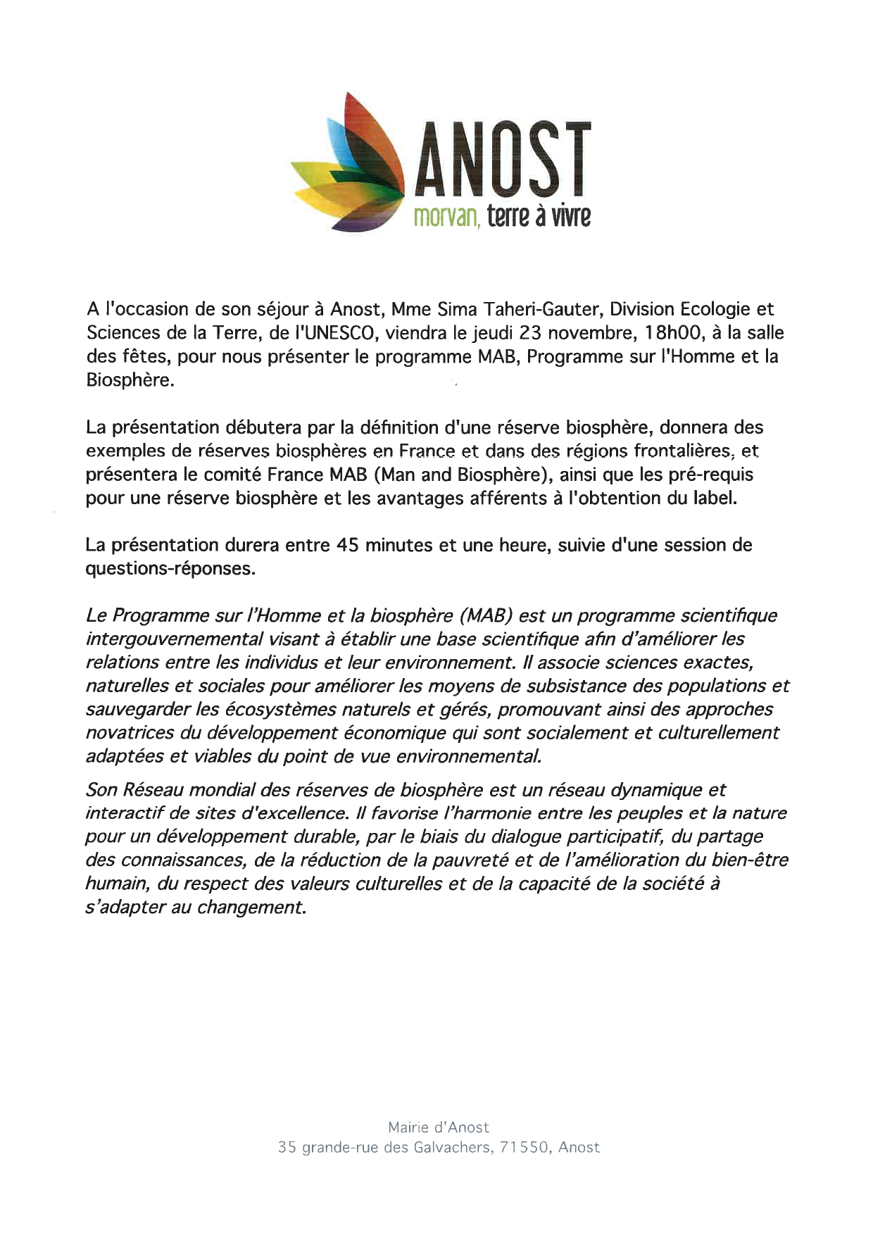 programme biosphere